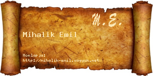 Mihalik Emil névjegykártya