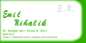 emil mihalik business card